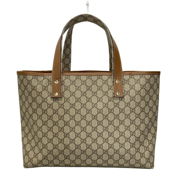 GUCCI GG Plus GG Supreme/Shelly (Web) Gray Beige Dark Brown PVC - 797-061725 - Picture 2 of 14